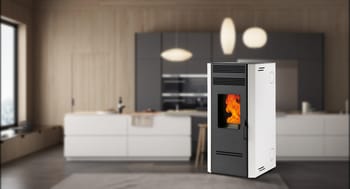 Stufa a pellet biofireG80-7,7 kW - braciere ghisa - uscita fumi superiore dx, laterale dx o posteriore dx