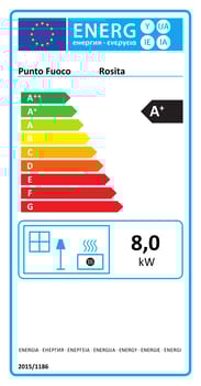 Stufa a pellet ventilata Rosita 9.5 kW nero goffrato
