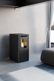 Stufa a pellet ventilata Rosita 9.5 kW nero goffrato