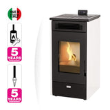 Stufa a pellet ventilata Mannu Equation 9 kW bianco