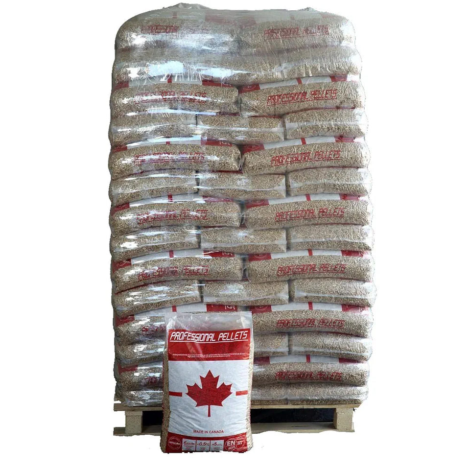 Pellets Professional Canadese 80% abete rosso e 20% abete bianco - 77 Sacchi da 15 kg