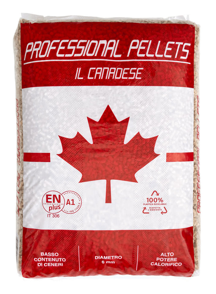 Pellets Professional Canadese 80% abete rosso e 20% abete bianco - 77 Sacchi da 15 kg
