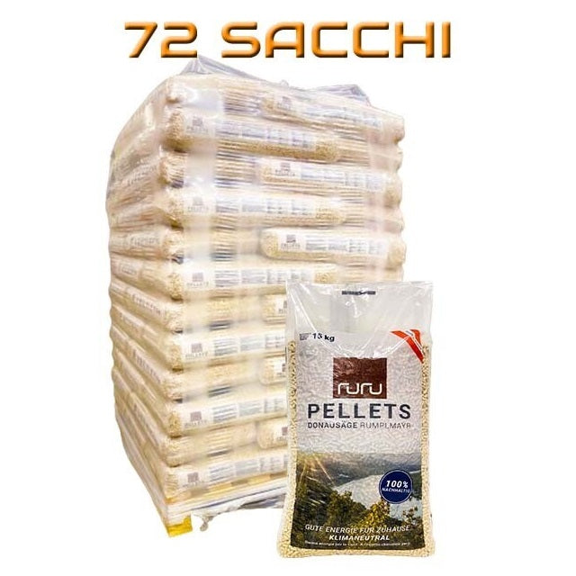 RURU PELLETS
prodotto 100% abete austriaco, certificato ENplus A1 (N. AT 031), DINplus, PEFC-  72 sacchi de 15 kg