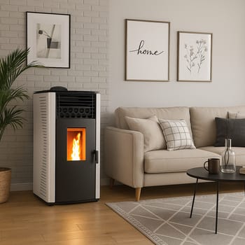Stufa a pellet ad aria Anita da 12 kW Sannover bianco