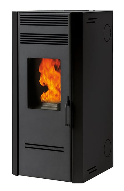 Stufa a pellet biofireG80-7,7 kW - braciere ghisa - uscita fumi superiore dx, laterale dx o posteriore dx