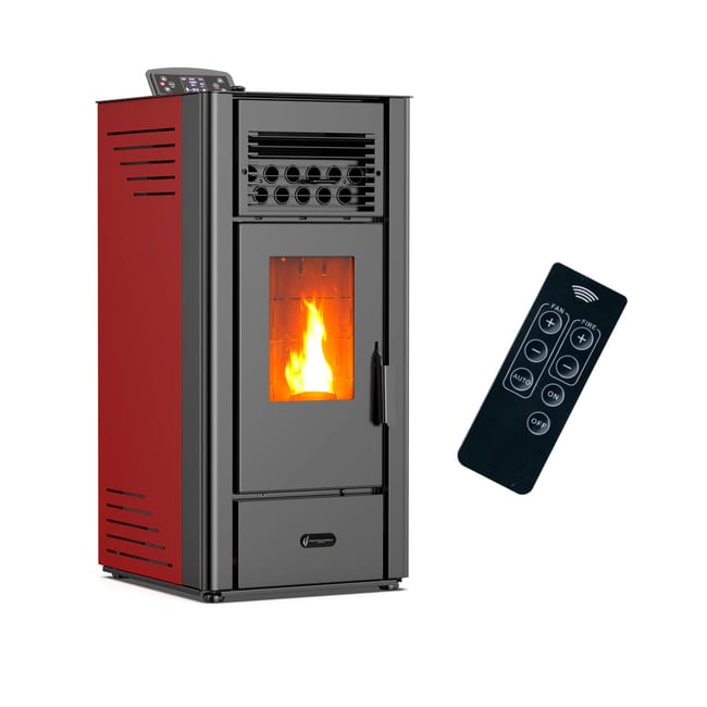 Stufa a pellet ad aria Anita da 10 kW Sannover bordeaux