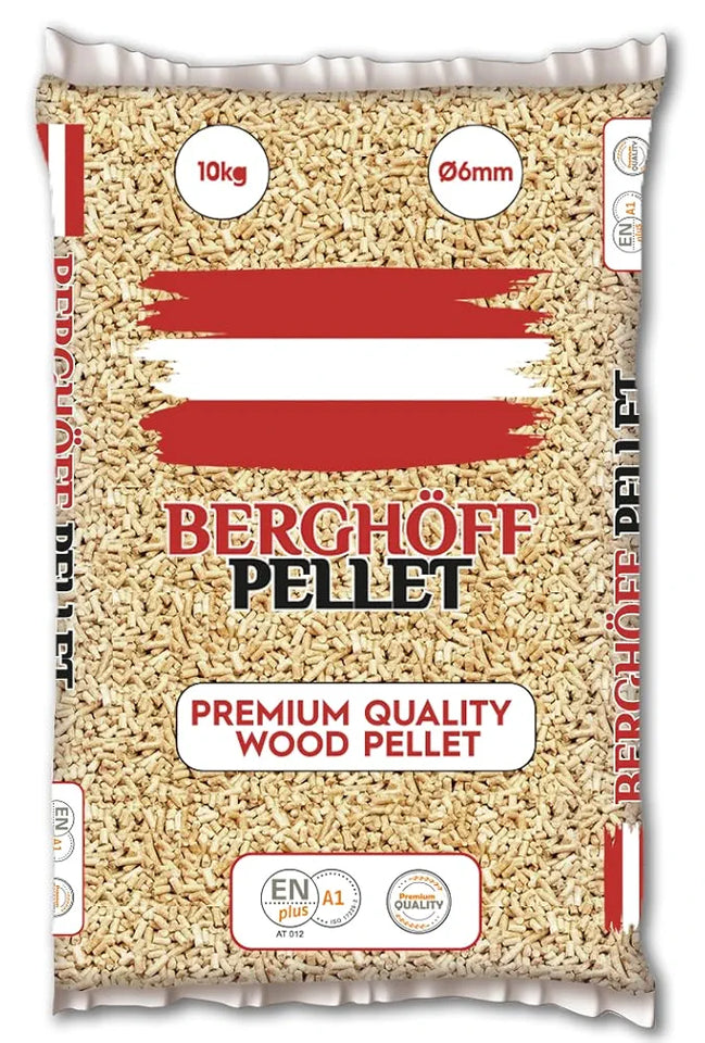 Pellet BERG-HOFF da 10 KG – Originale 100% Abete Austriaco, certificato ENplus A1 e DINplus - Alto potere calorifico (96 sacchi da 10 kg)

Sacchi da 10 KG