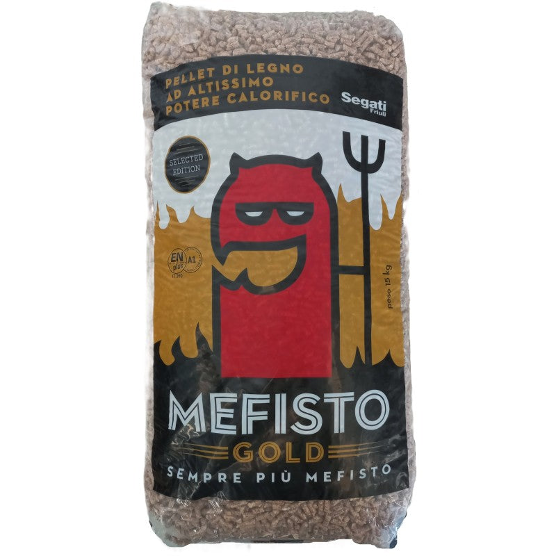 Pellet di legno MEFISTO GOLD Faggio Sacco da 15Kg - Sacco 15Kg-Bancale da 75 sacchi